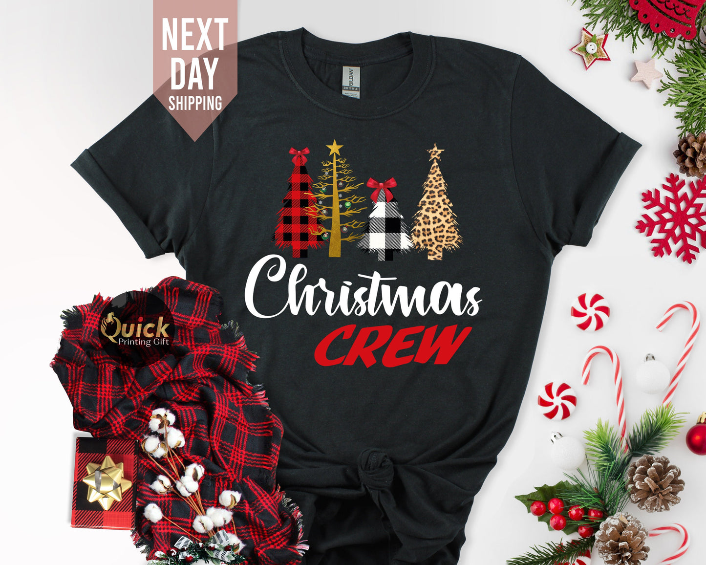 Christmas Tree Tshirt for Women Men, Matching Family Christmas Shirt, Christmas Crew Tshirt, Xmas Squad Shirt, Christmas Gift for her him