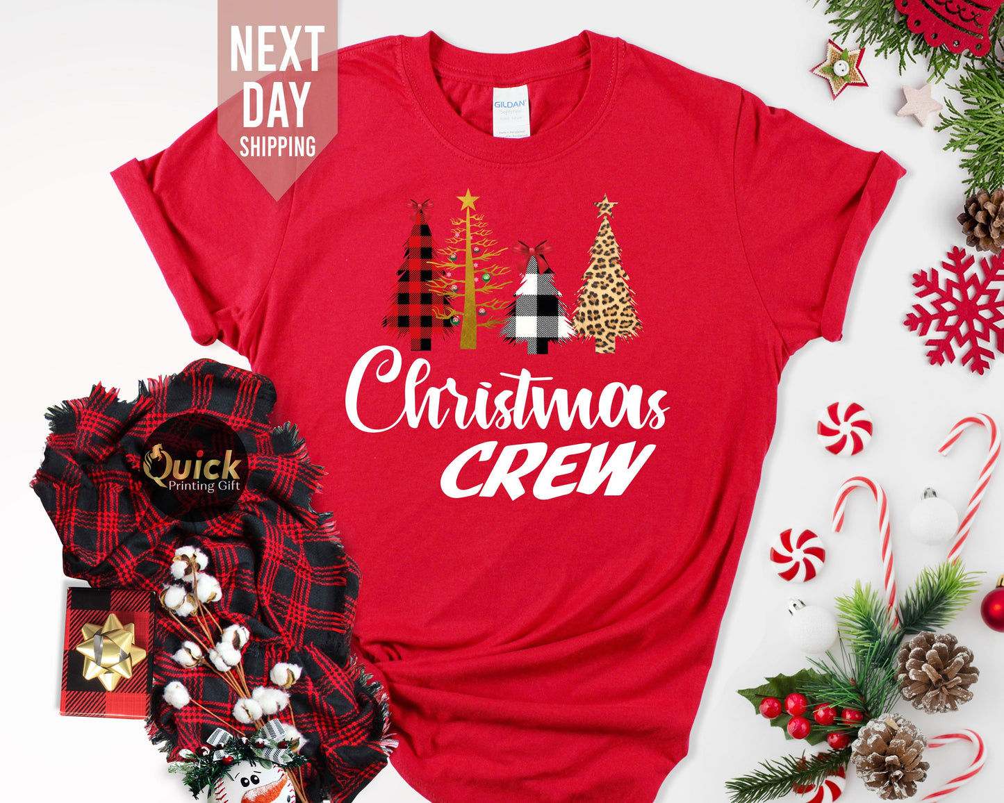 Christmas Tree Tshirt for Women Men, Matching Family Christmas Shirt, Christmas Crew Tshirt, Xmas Squad Shirt, Christmas Gift for her him