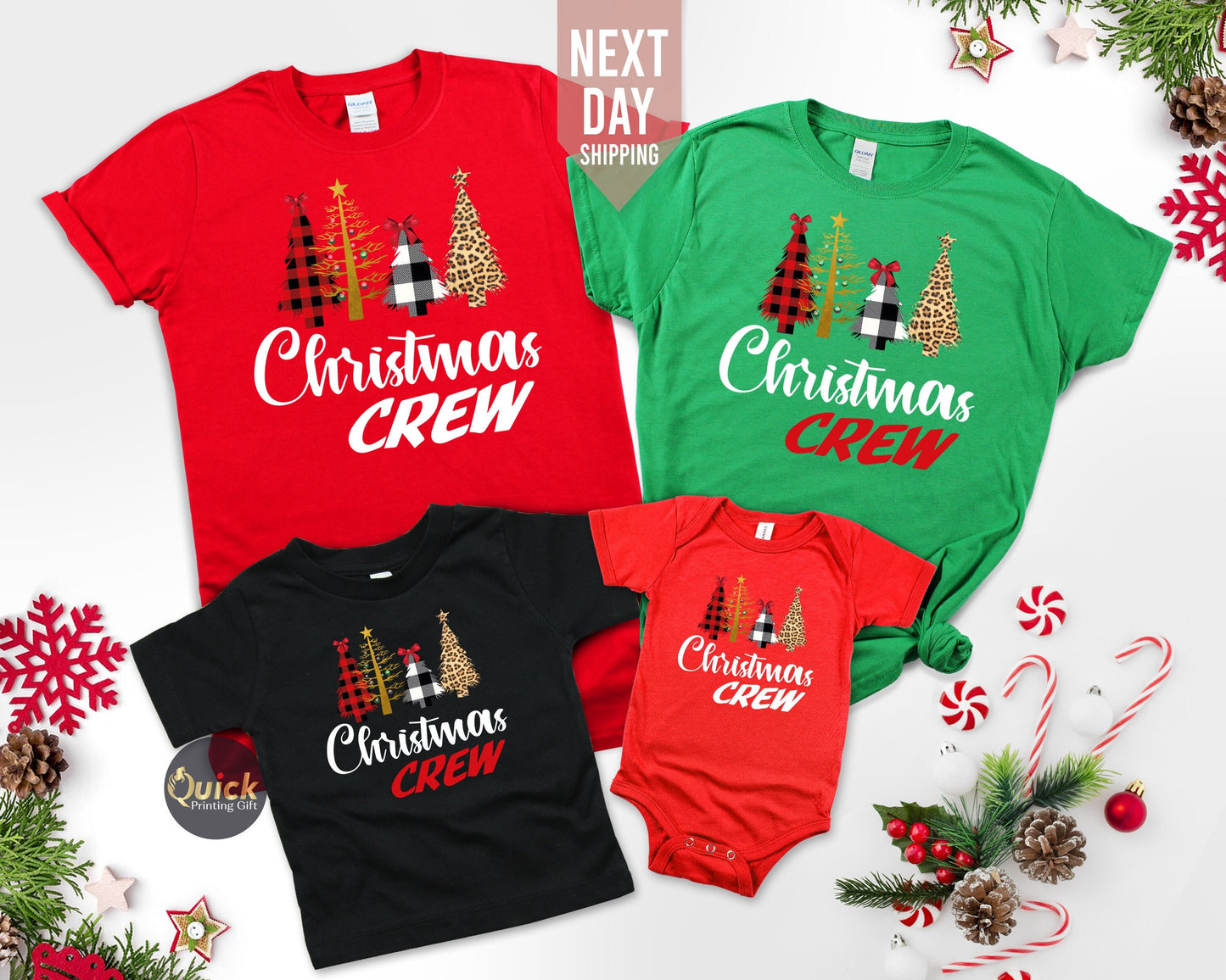 Christmas Tree Tshirt for Women Men, Matching Family Christmas Shirt, Christmas Crew Tshirt, Xmas Squad Shirt, Christmas Gift for her him