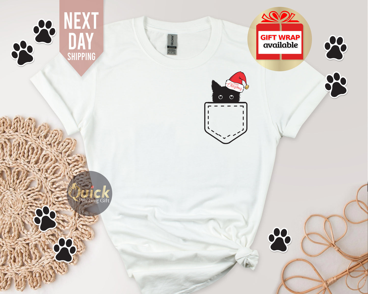 Funny Christmas Cat Shirt, Christmas Tshirt Women Men, Cat Lover Tshirt for Women Men, Cat lover Gift, Funny Christmas Gift for Friends