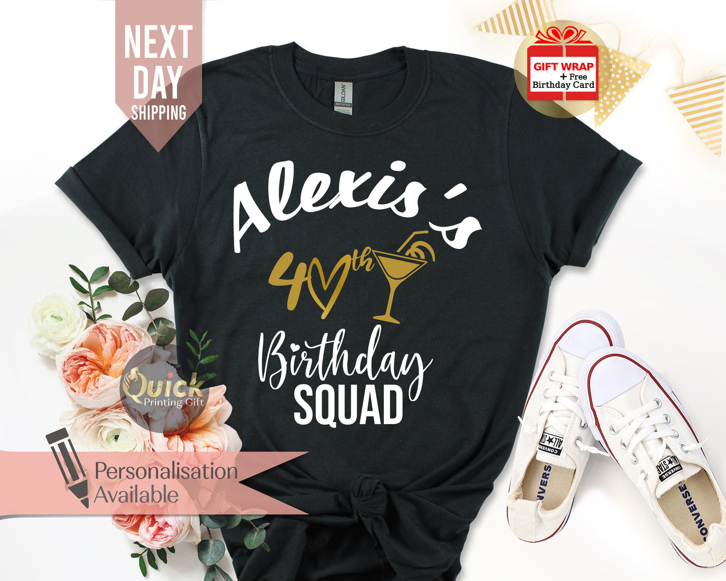 Custom Birthday Squad T-Shirt: Women's Birthday Party Top