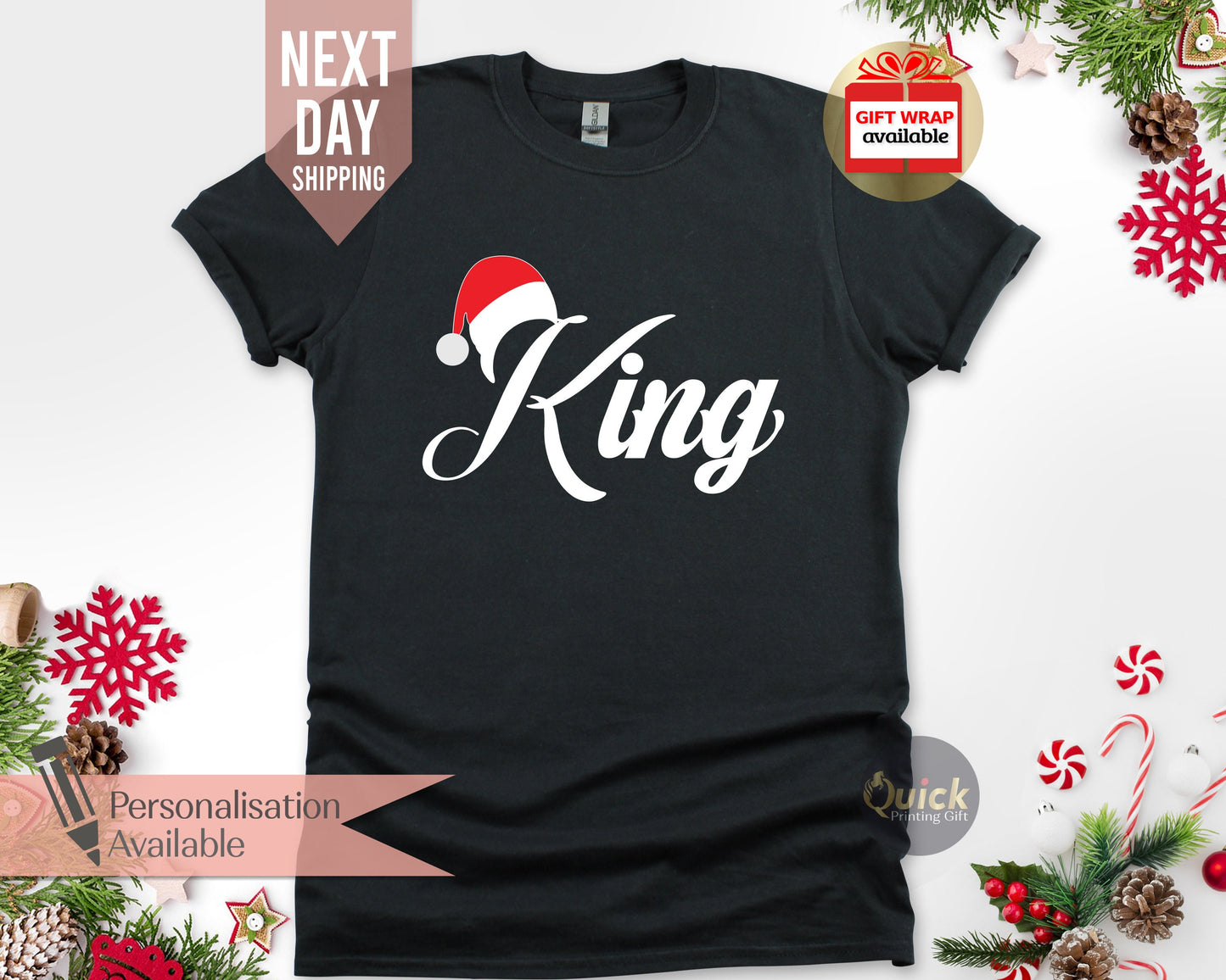 Personalized Family Christmas Elf Shirts: King, Queen, Prince