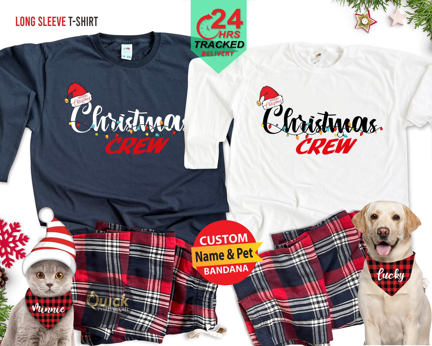 Christmas Crew Long Sleeve Shirts for Women Men, Christmas Matching Family Shirts, Holiday Pajamas Christmas Gift Cousin, Feminist Christmas