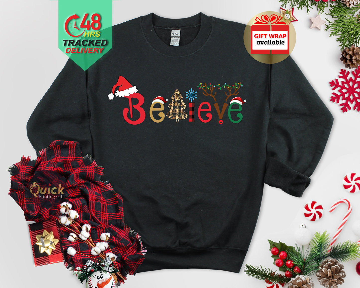 Believe Christmas Jumper, Funny Christmas Jumpers for Women Men, funny Christmas jumper, ugly Christmas jumper, Christmas jumper For family