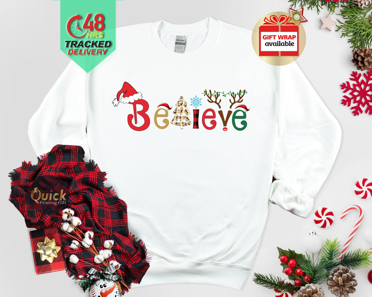 Believe Christmas Jumper, Funny Christmas Jumpers for Women Men, funny Christmas jumper, ugly Christmas jumper, Christmas jumper For family