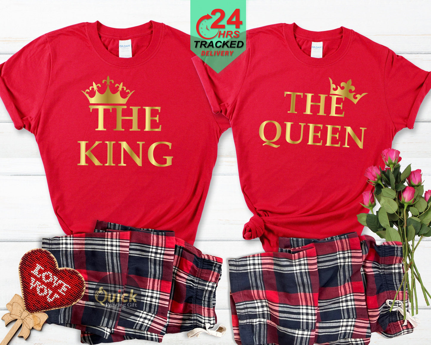 King and Queen Pyjamas | Couples Pyjamas | Matching Pyjamas | Loungewear, Christmas Pajama Set