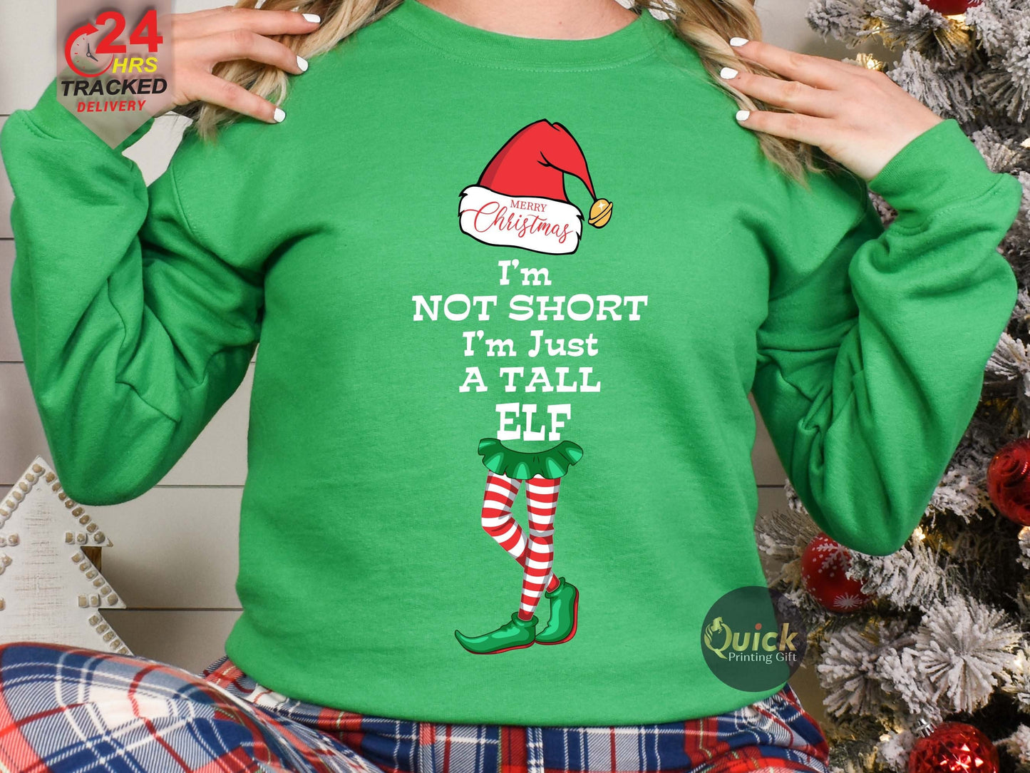 I'm not Short I'm Just a Tall Elf Jumper, Funny Saying Elf Christmas Jumper, Funny Matching Family Christmas Sweatshirt, Christmas Gifts