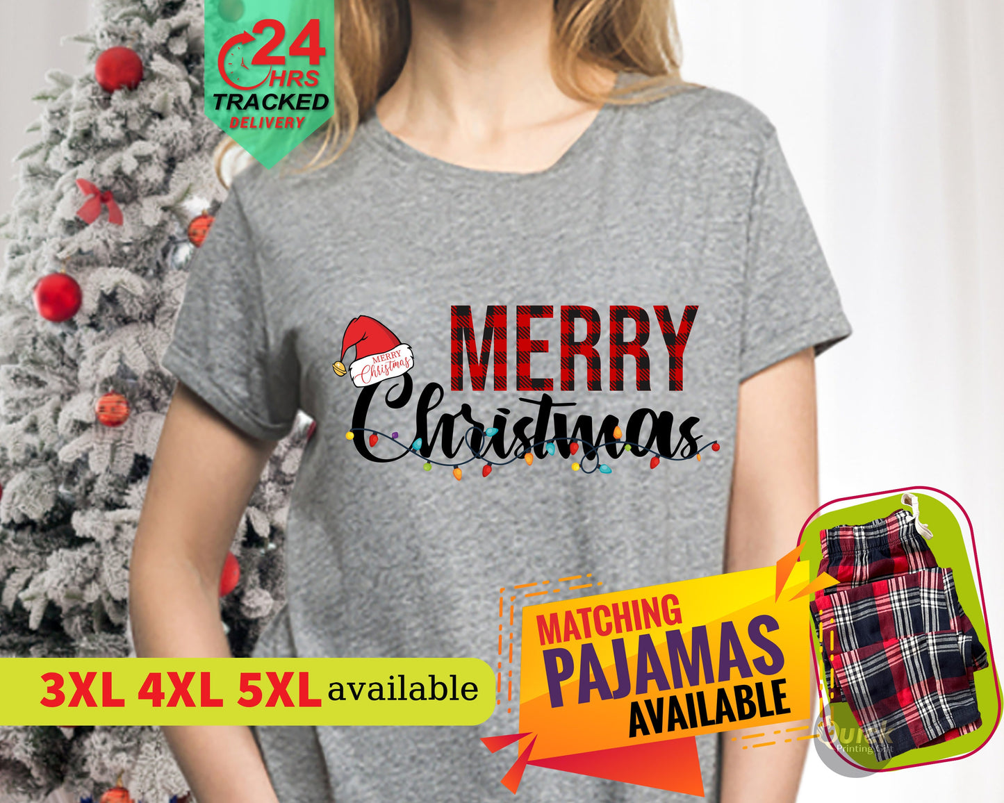 Buffalo Plaid Christmas Shirt, Merry Christmas Shirt, Christmas T-shirt, Merry Christmas Tshirts, Matching Family Christmas Outfit, Xmas top