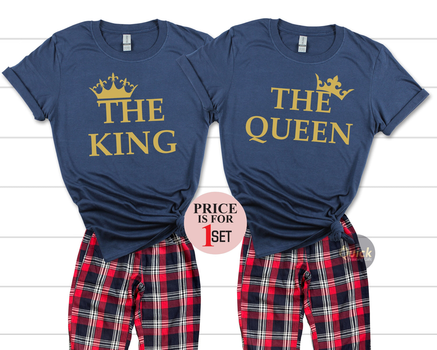 King & Queen Matching Couple Shirt Pajamas, Mr and Mrs Shirt, Valentine Couple Pjs, Mr Mrs Matching Pajamas Set, First Valentines Gift