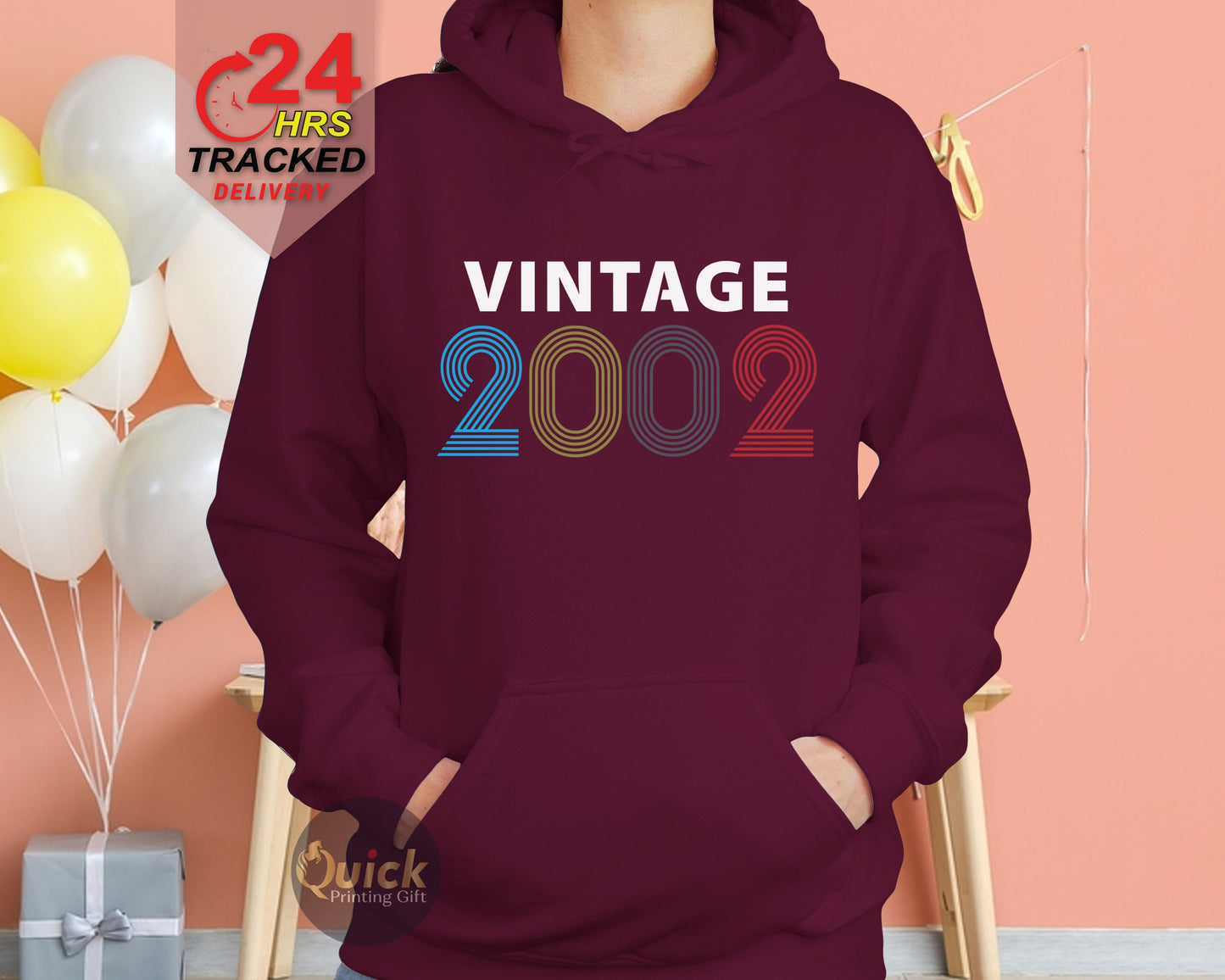 21st Birthday Hoodie: Vintage 2002 Unisex Gift