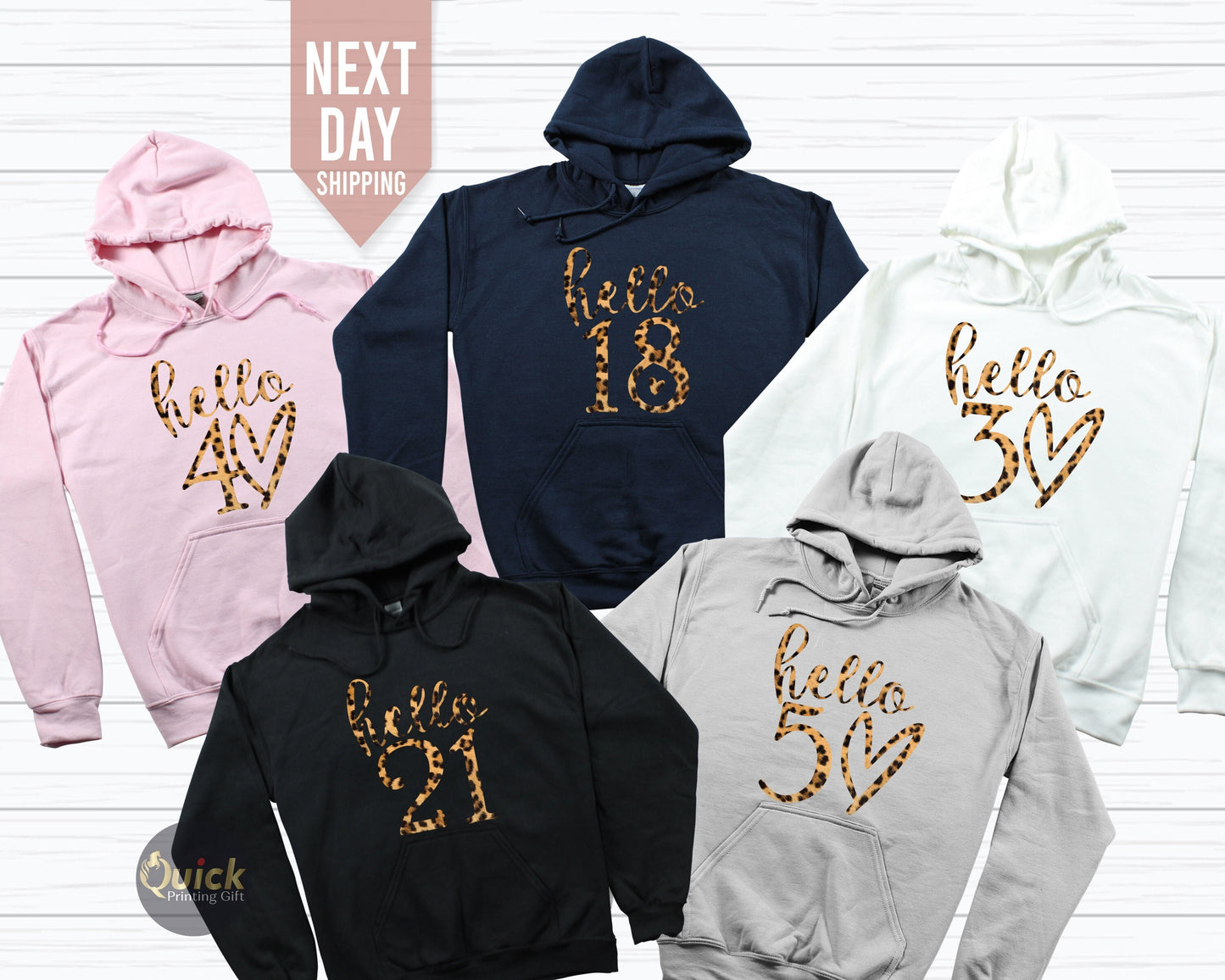50th Birthday Gifts for Women, 50th Birthday Hoodies Sweatshirts UK, Vintage Birthday 1975 Leopard Hoodie, Birthday Gifts for Mum UK