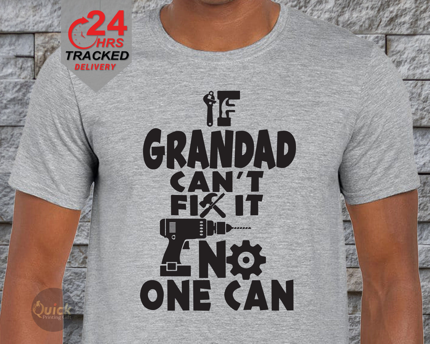 If Grandad Can't Fix it No One Can Tshirt, Father's Day T Shirt, Grandad T-Shirt Funny Tee, Fathers Day Gift for Dad From Grandchildren