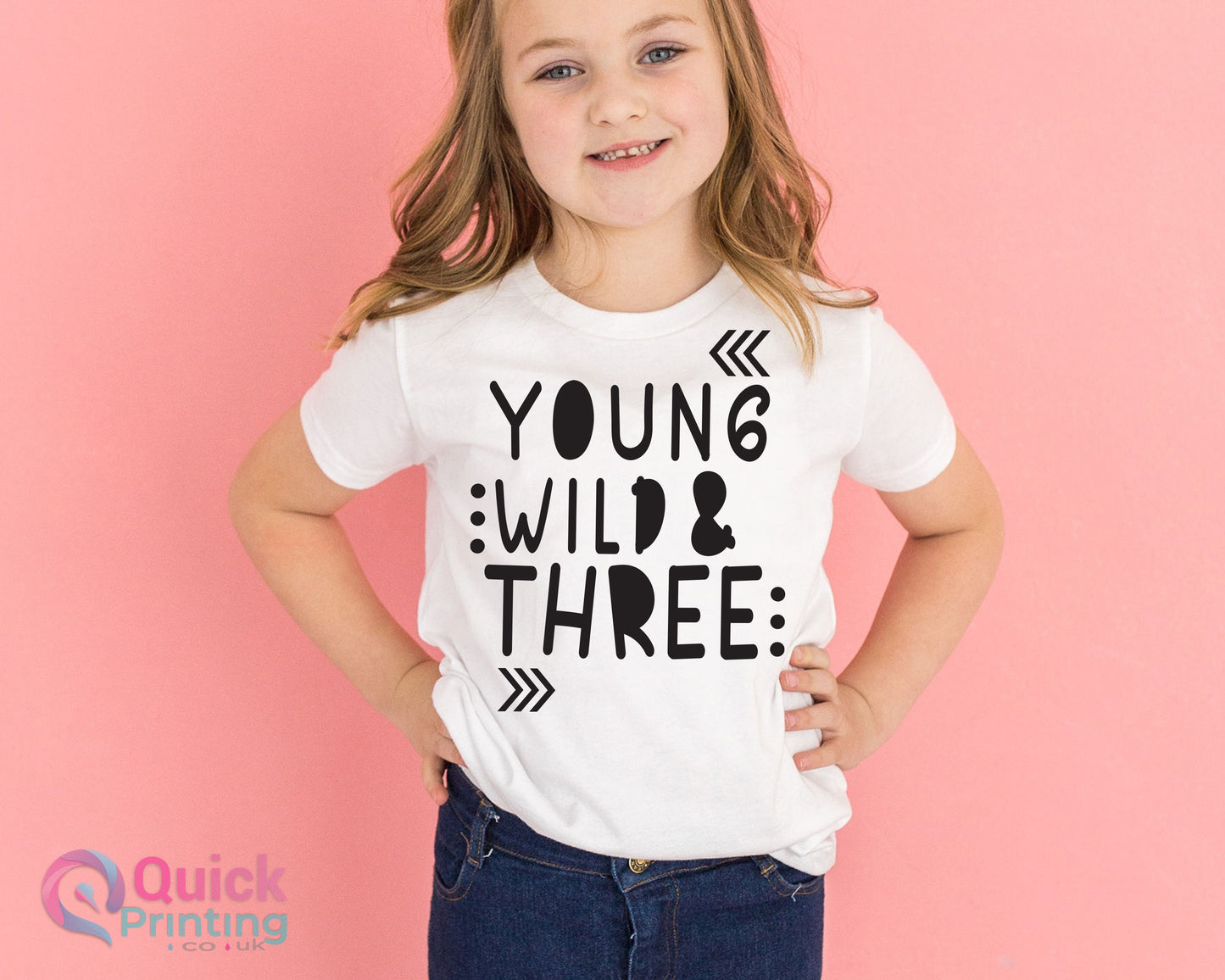 Young Wild Three Birthday T-shirt: Personalized Kids 3rd Birthday Outfit