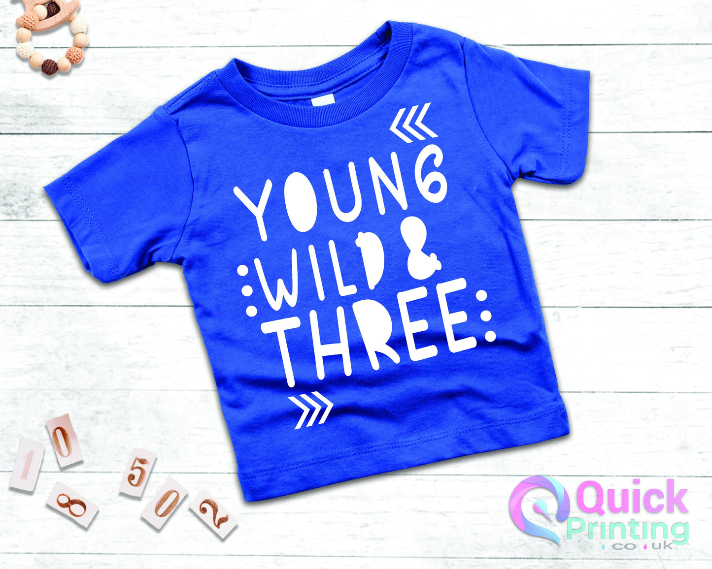 Young Wild Three Birthday T-shirt: Personalized Kids 3rd Birthday Outfit