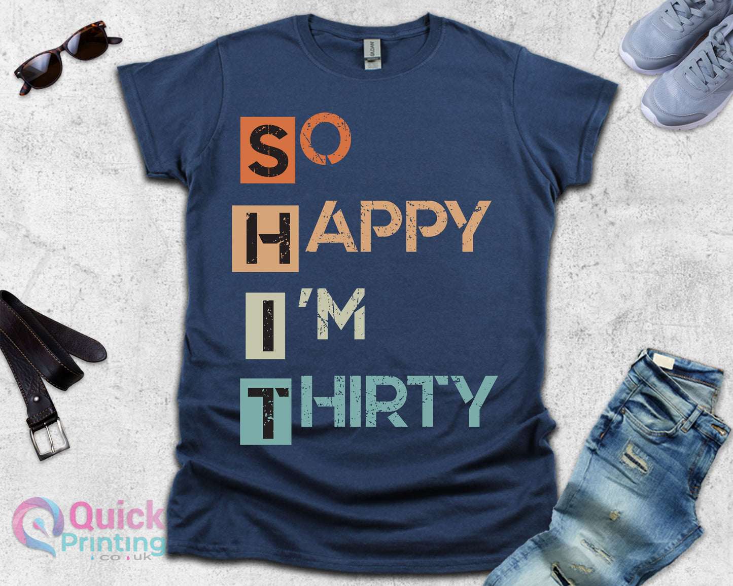 So Happy I'm Thirty T-shirt, 30th Birthday Shirts, Born In 1995 Tshirt, Thirtieth Top 1995 Birthday Tshirt UK, Ladies 30th Birthday Tops Tee