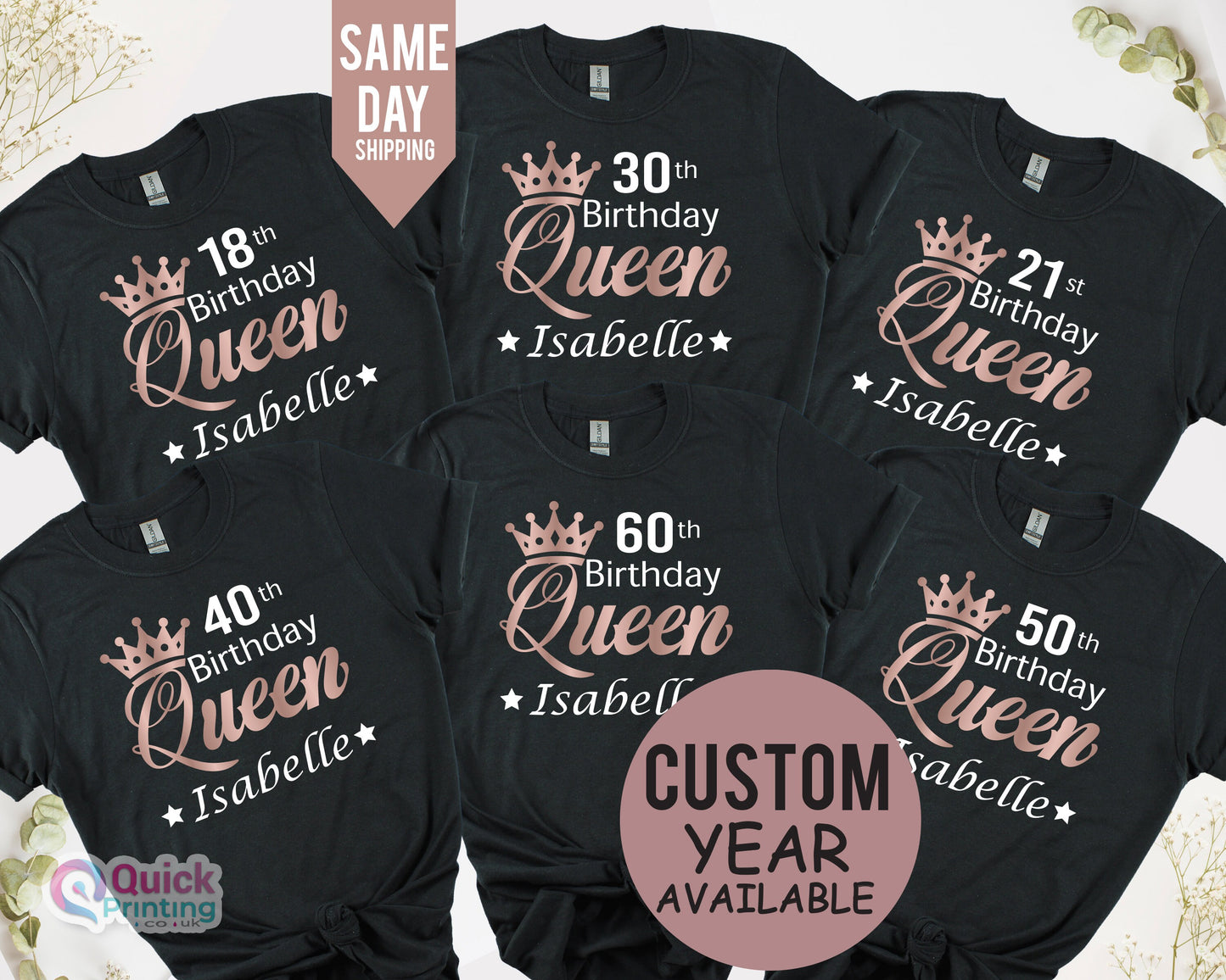 21st Birthday Queen Tshirt, Custom Birthday Tshirt, 2004 Birthday Party Shirt, 30th Birthday Gift for Friend, 40th Queen Tee