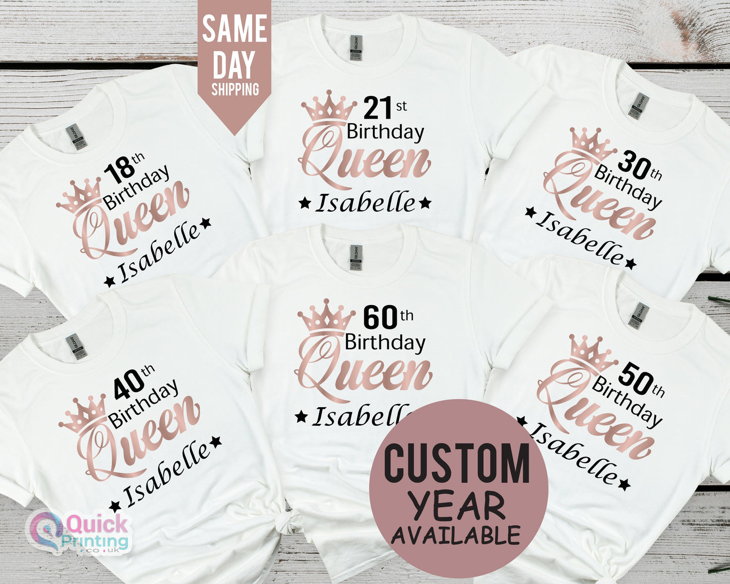 21st Birthday Queen Tshirt, Custom Birthday Tshirt, 2004 Birthday Party Shirt, 30th Birthday Gift for Friend, 40th Queen Tee