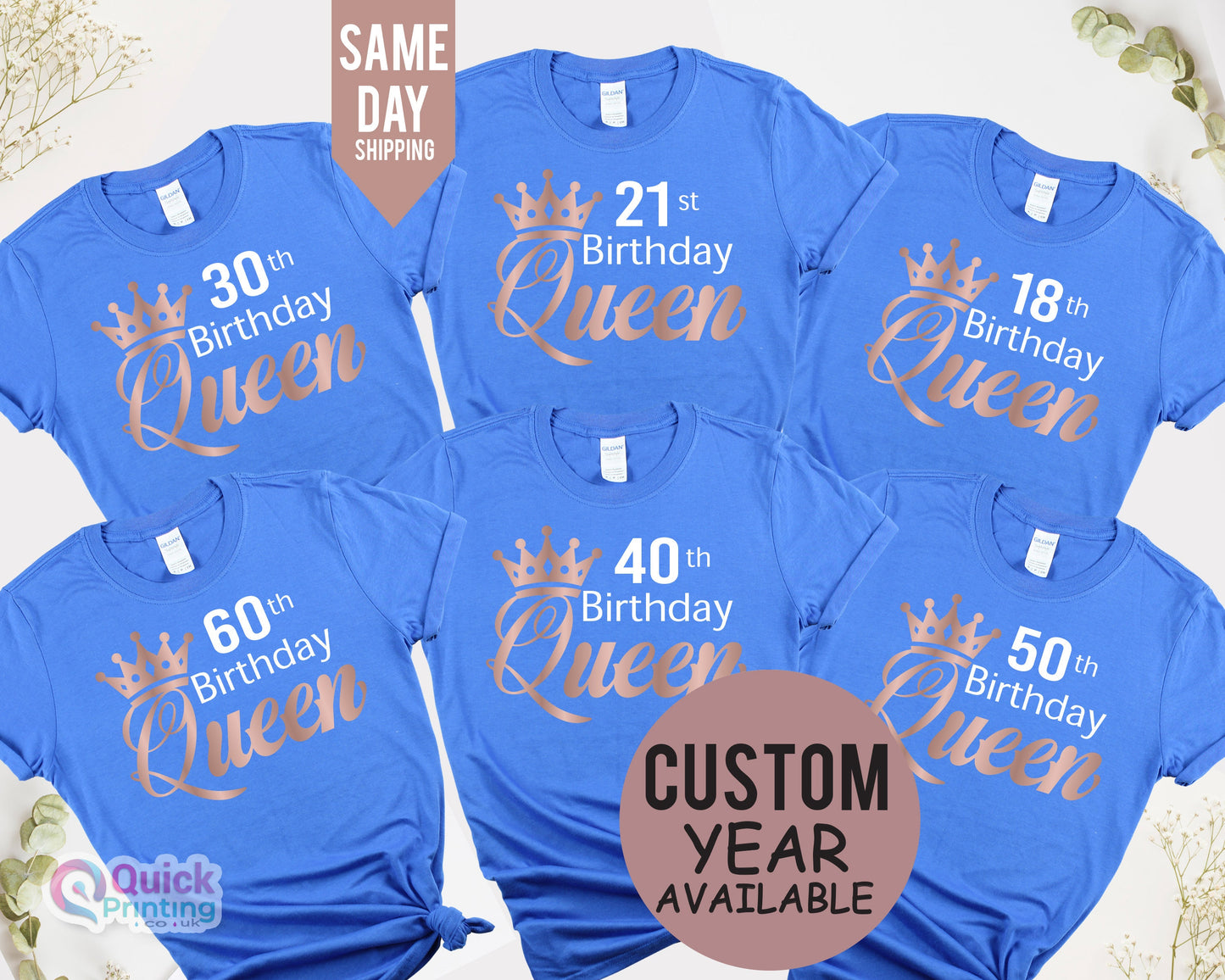 21st Birthday Queen T-Shirt: Ladies Girls Party Shirt