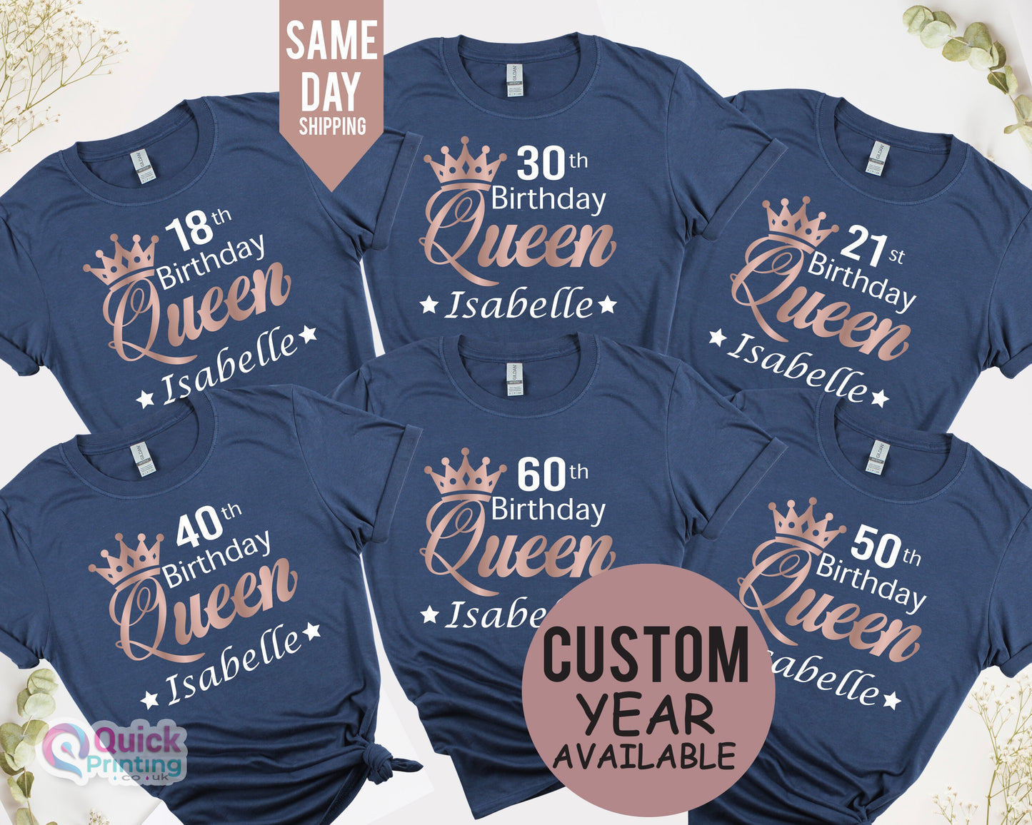 21st Birthday Queen Tshirt, Custom Birthday Tshirt, 2004 Birthday Party Shirt, 30th Birthday Gift for Friend, 40th Queen Tee