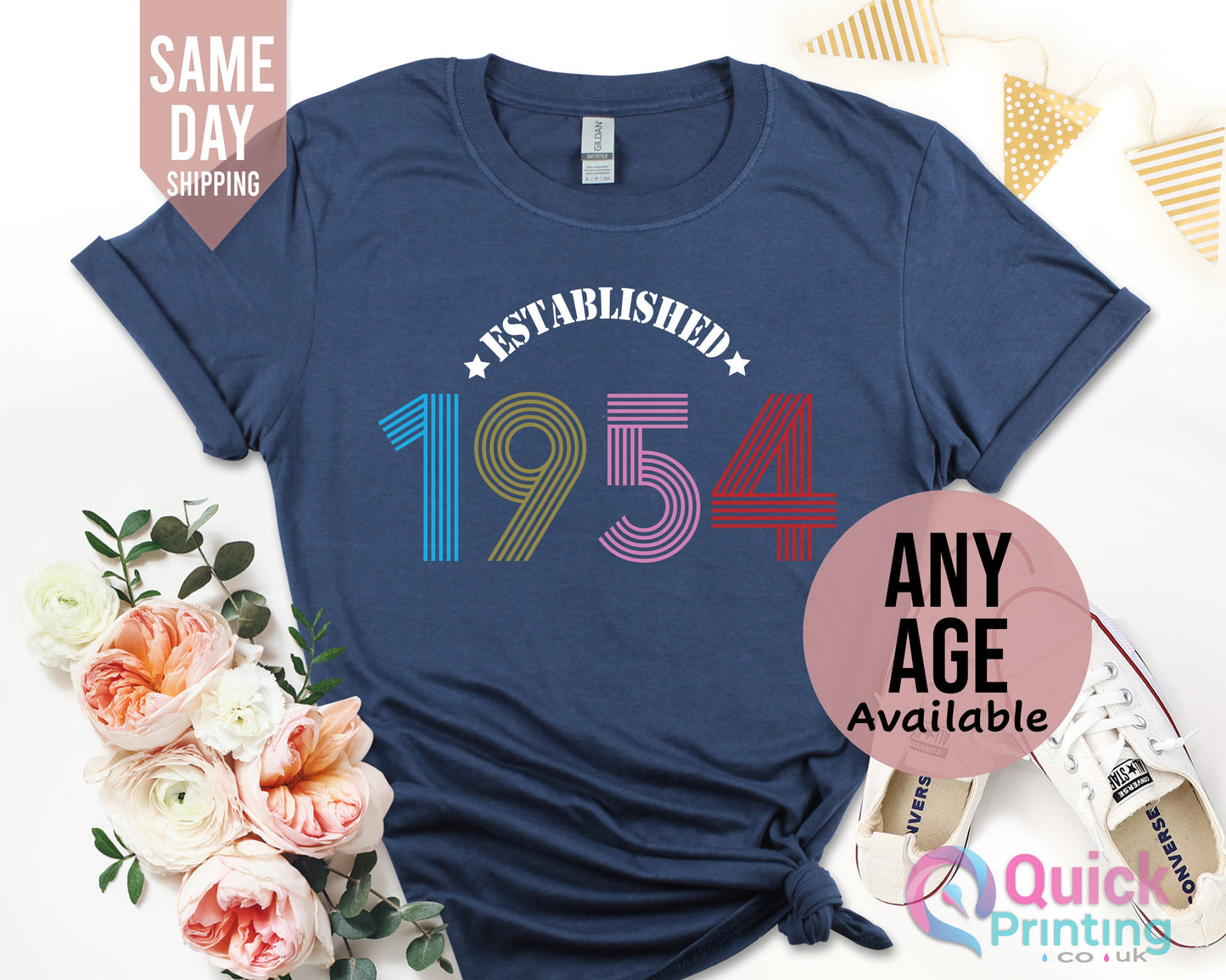 70th Birthday T-shirt: Vintage 1954 Ladies Tee