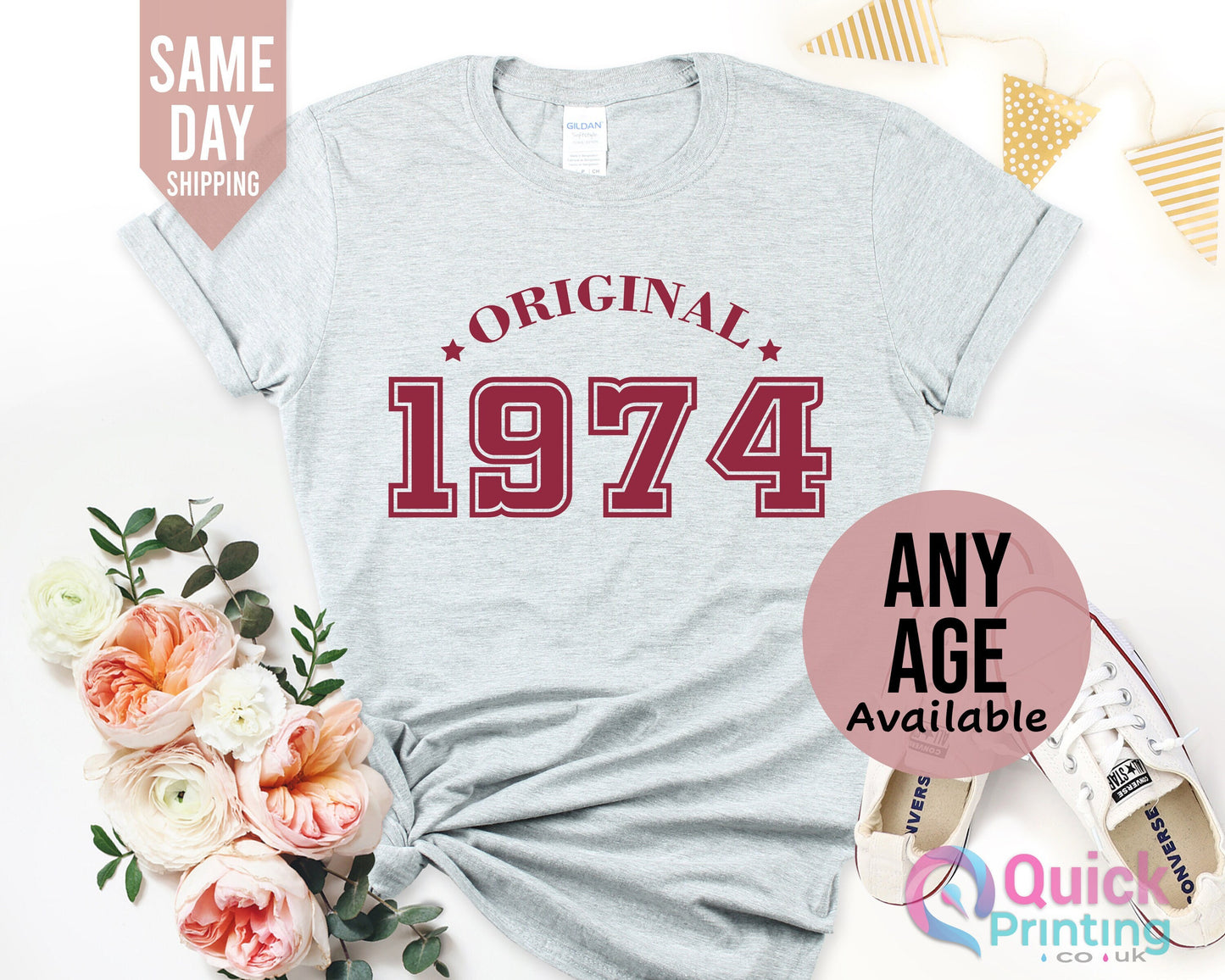 50th birthday gift for women, Vintage 1974 Birthday T-Shirt 50th Custom Name Celebration Gift Mens womens ladies Tshirt Unisex Personalized