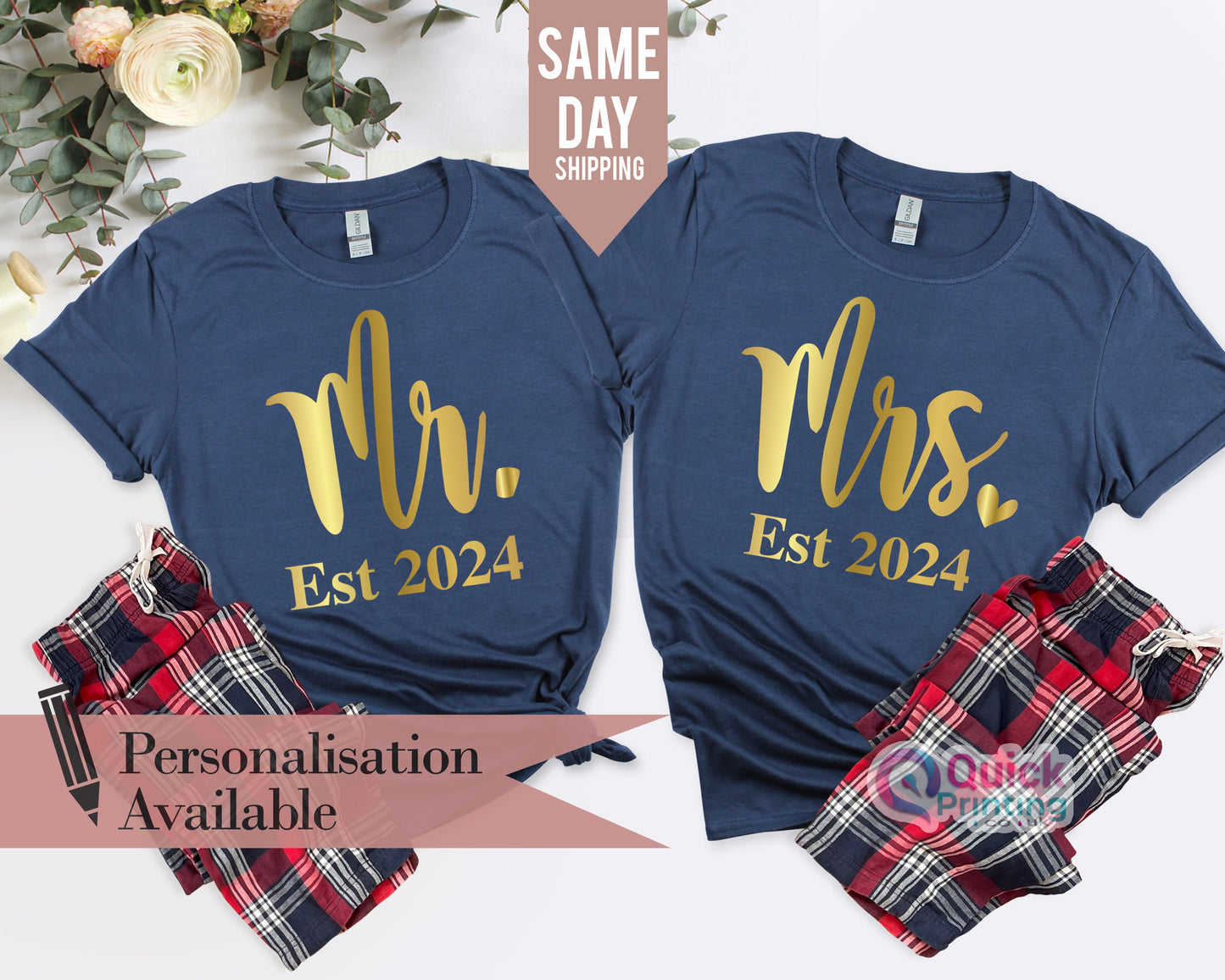 Mr Mrs Tshirt 2024, Hubby Wifey Shirts, Bride Groom Tshirt, Newlywed Tshirt Gift, Honeymoon Couple Tshirt, Wedding Gift for her him gifts