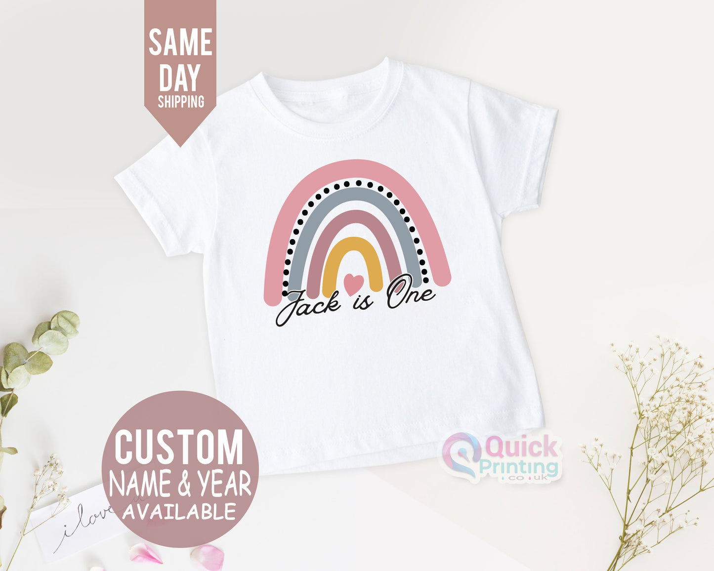 Personalised Rainbow T-Shirt, Custom Kids T-Shirt, Personalised Childrens Tshirt, Personalized kids tee, kids name tshirt, Vest or Tshirt