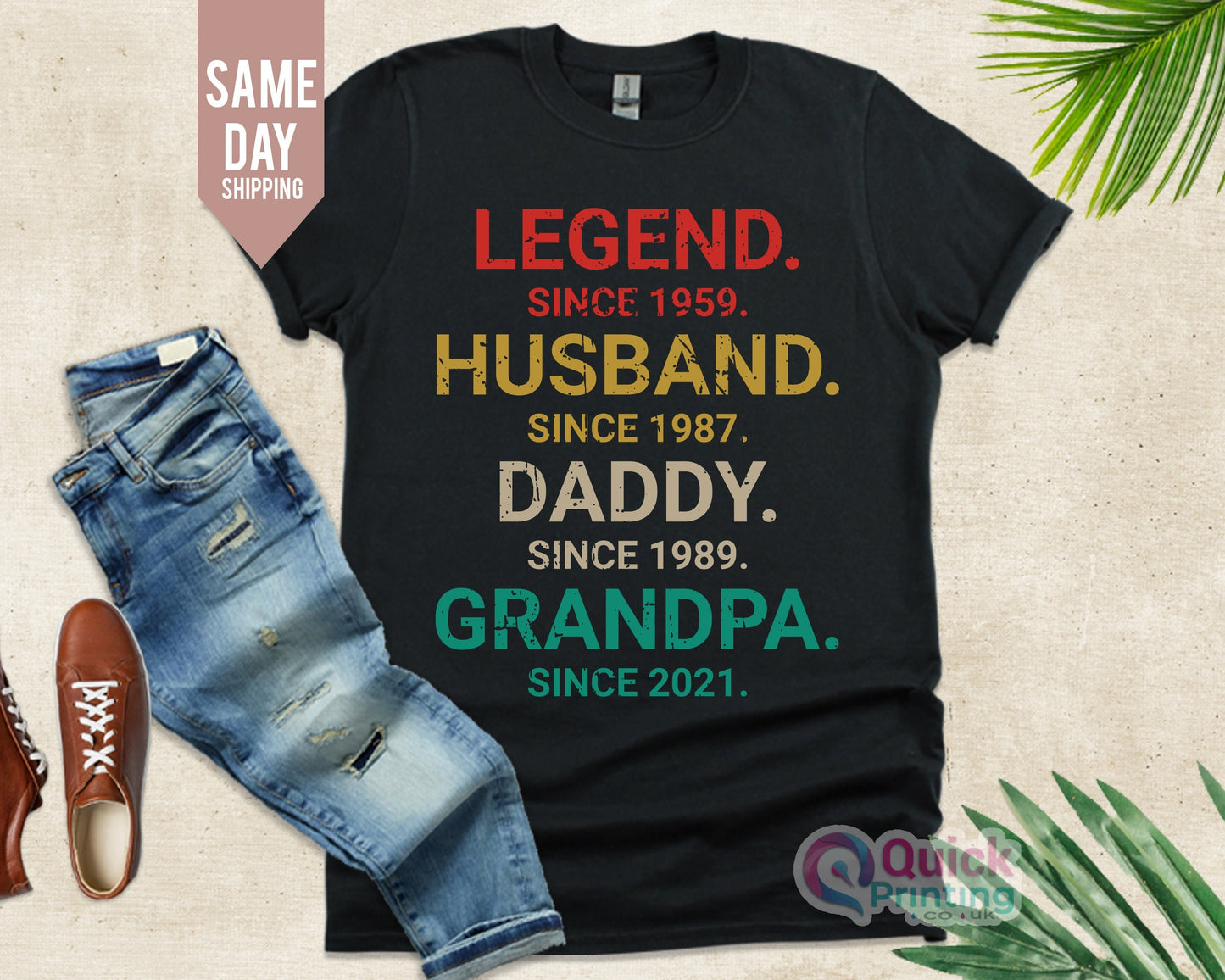 Legend Husband Daddy Papa Customized Tshirt, Funny Dad Birthday Gift For Men Father's Day Shirt, Personalized Gifts for Grandpa, Mans Tshirt