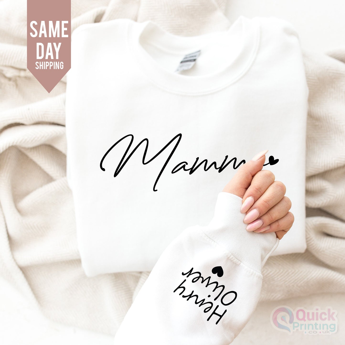 Mummy Sweatshirt Gifts for Her Christmas Gift Birthday Present, Names Top, Custom Mama Sweatshirt with Name on Sleeve, Mama T