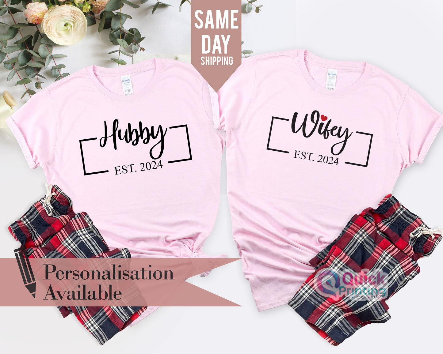 Hubby Wifey Matching Valentine Couple Shirts, Mr Mrs Tshirt 2025, Just Married Tshirt, Honeymoon Tshirt, Valentine Gift for Wife Husband