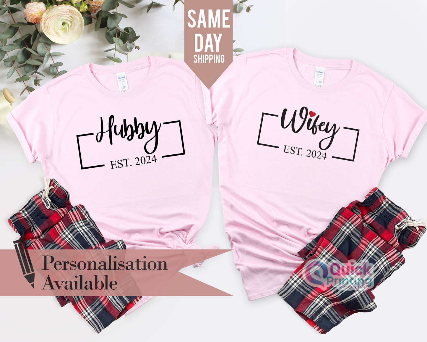 Hubby Wifey Matching Valentine Couple Shirts, Mr Mrs Tshirt 2025, Just Married Tshirt, Honeymoon Tshirt, Valentine Gift for Wife Husband