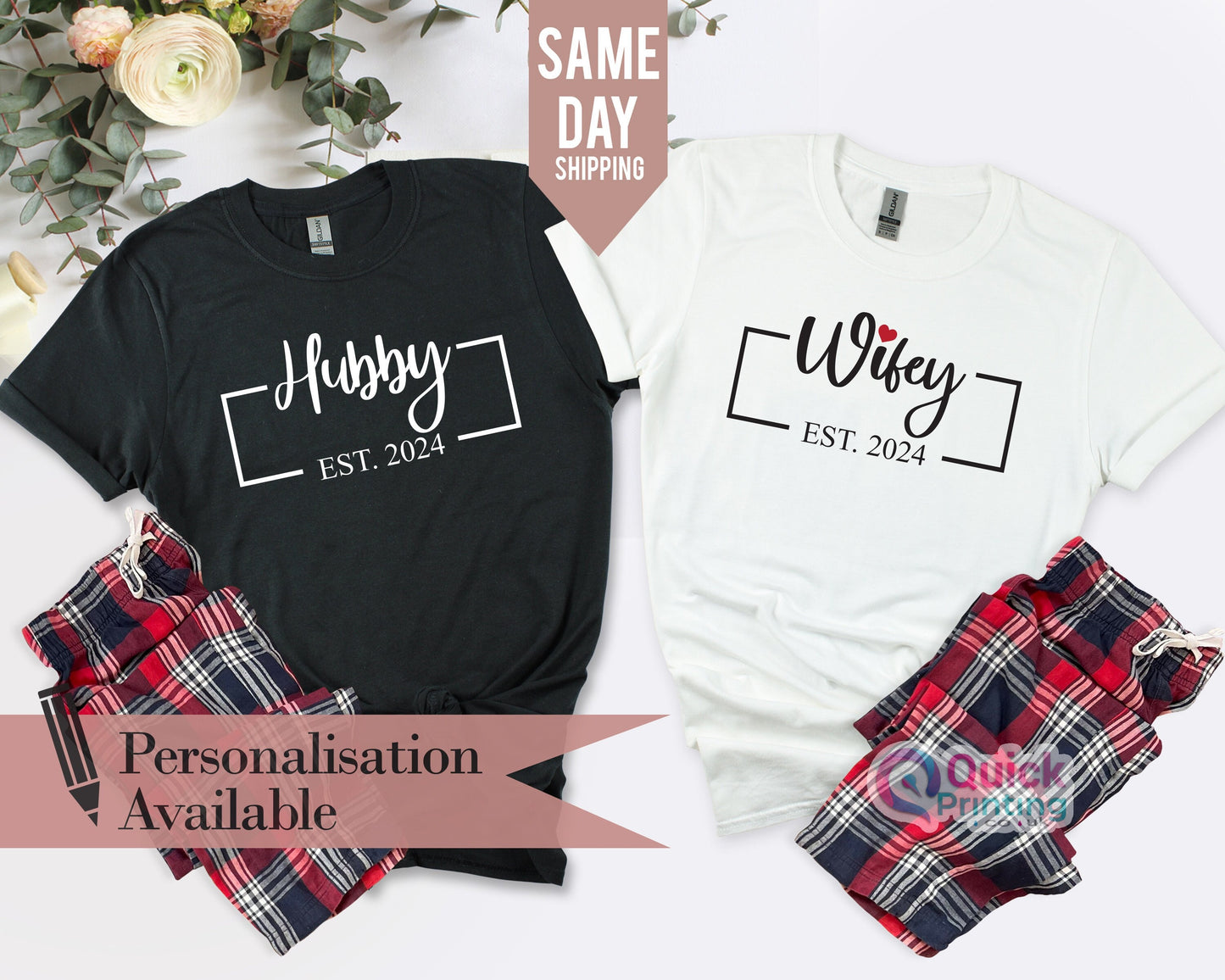 Hubby Wifey Matching Valentine Couple Shirts, Mr Mrs Tshirt 2024, Just Married Tshirt, Honeymoon Tshirt, Valentine Gift for Wife Husband