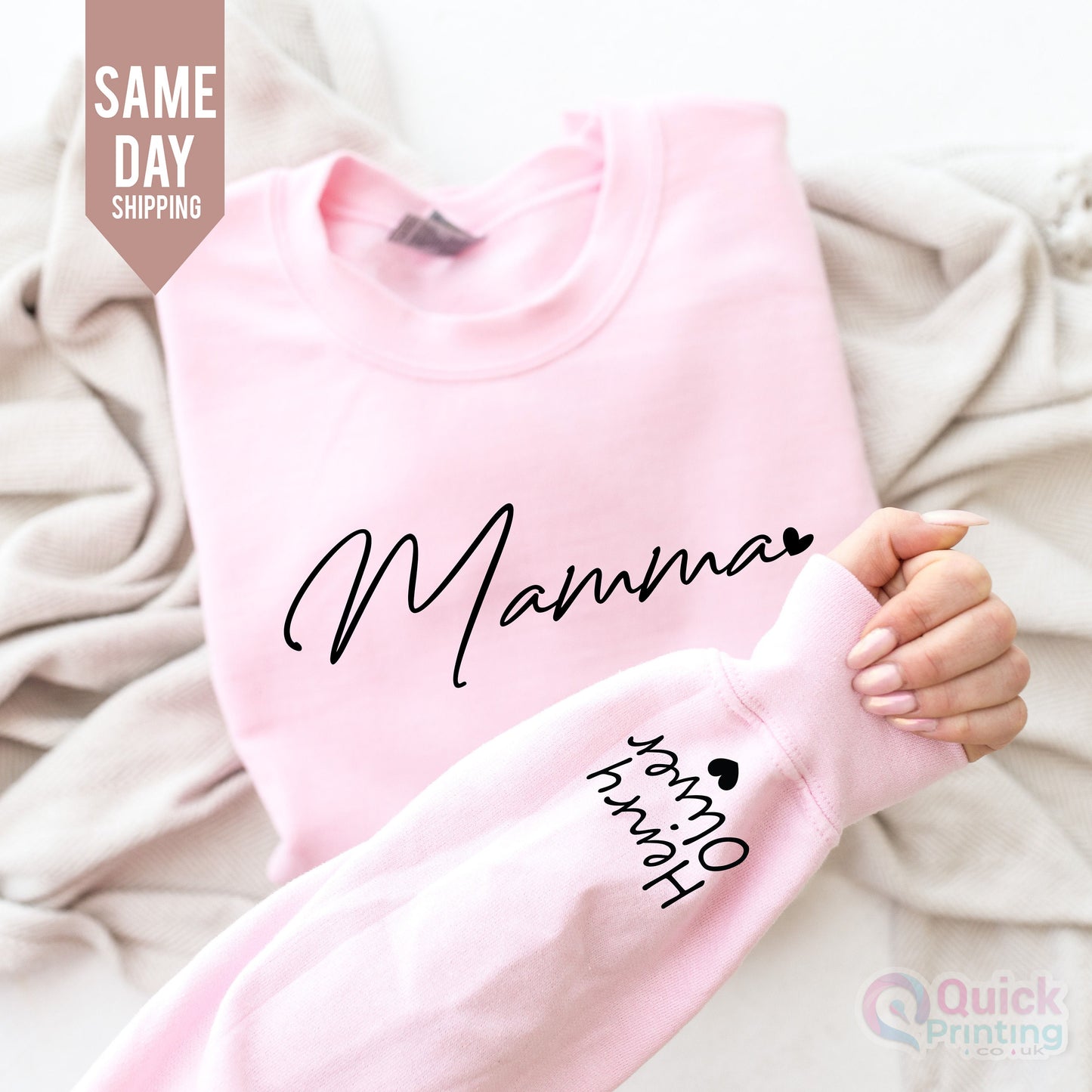 Mummy Sweatshirt Gifts for Her Christmas Gift Birthday Present, Names Top, Custom Mama Sweatshirt with Name on Sleeve, Mama T