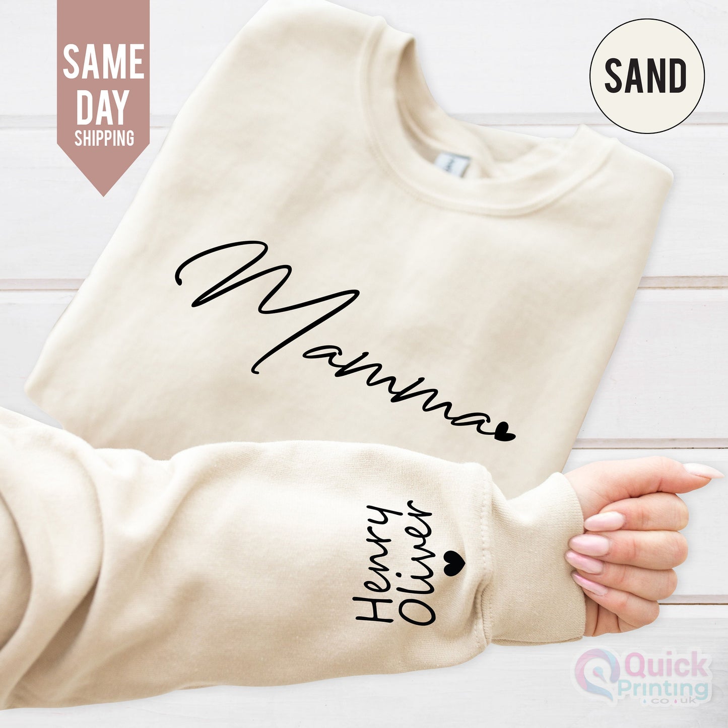 Mummy Sweatshirt Gifts for Her Christmas Gift Birthday Present, Names Top, Custom Mama Sweatshirt with Name on Sleeve, Mama T