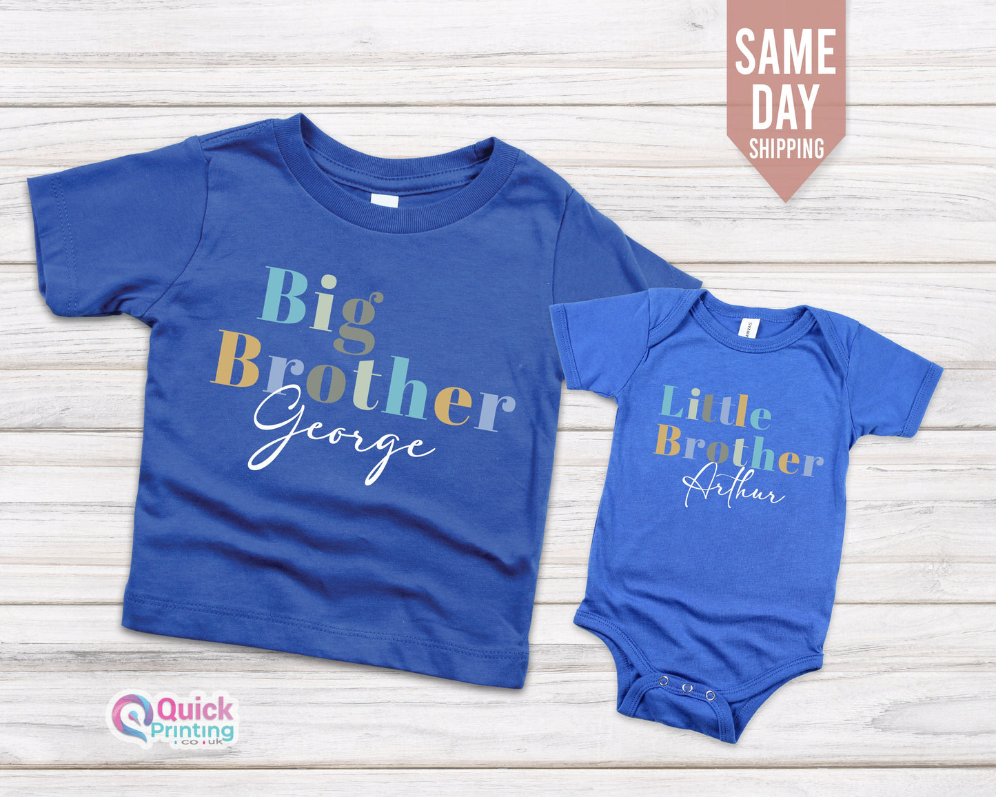 Custom Text Tshirt, Big brother shirt, little brother baby grow, baby bodysuit matching brothers tshirts, big brother little brother Tshirt