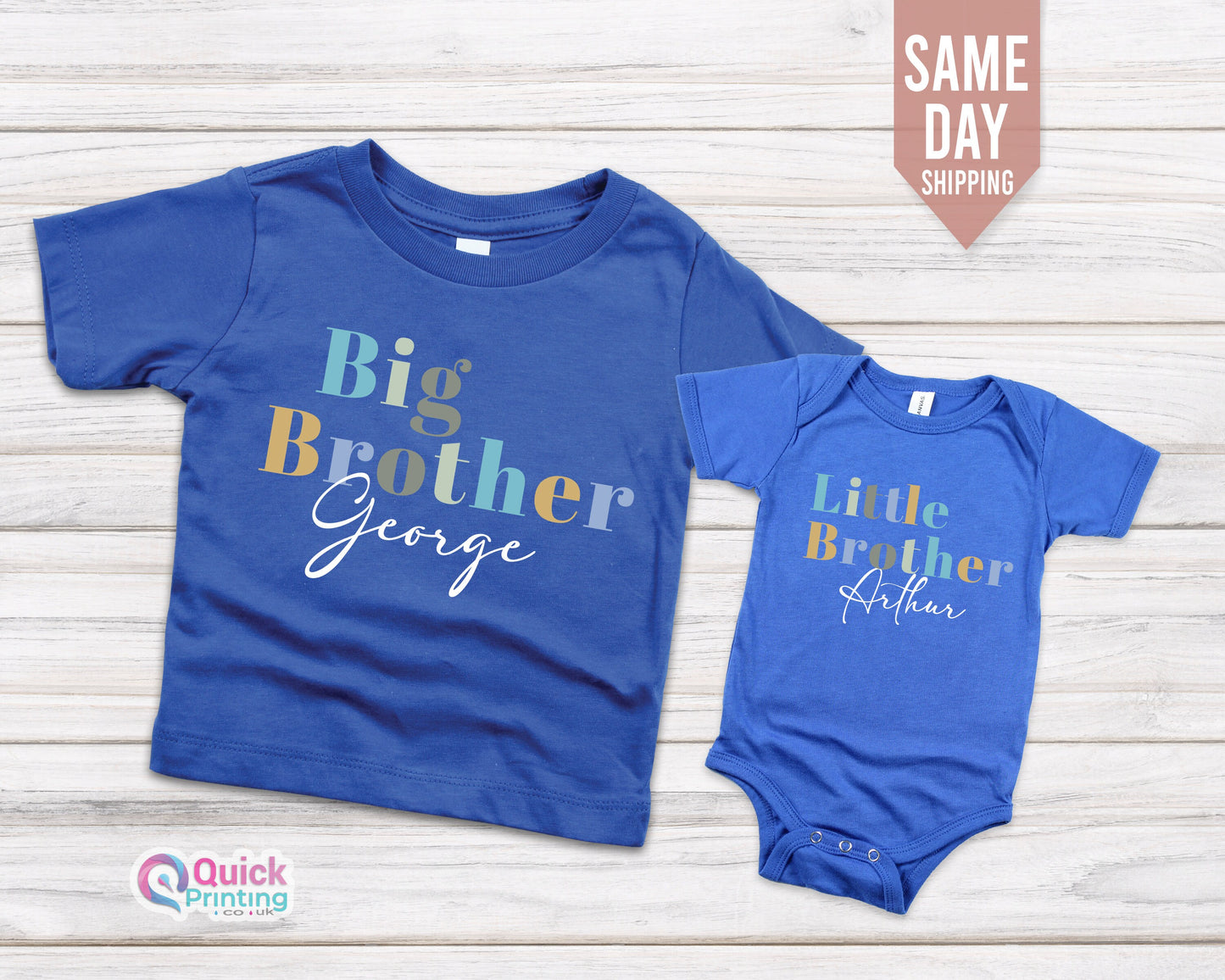 Custom Big Brother Little Brother Matching T-Shirt Set