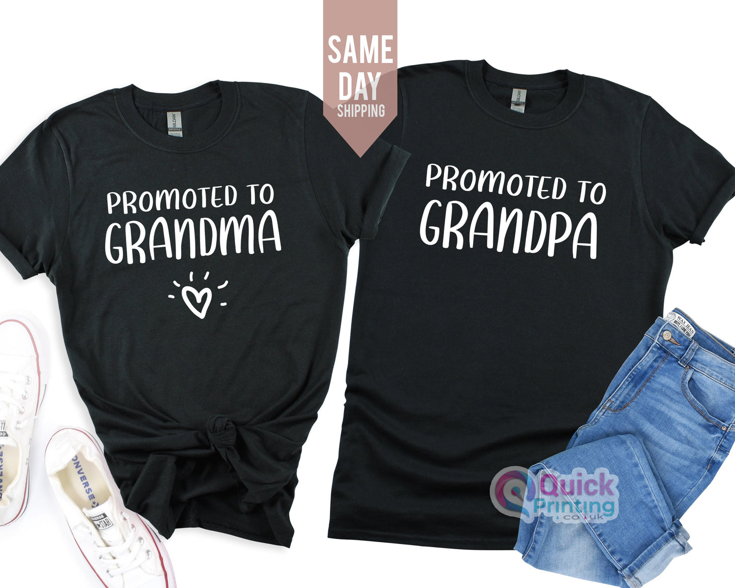 Promoted to Grandparent T-Shirt: Baby Announcement Tee