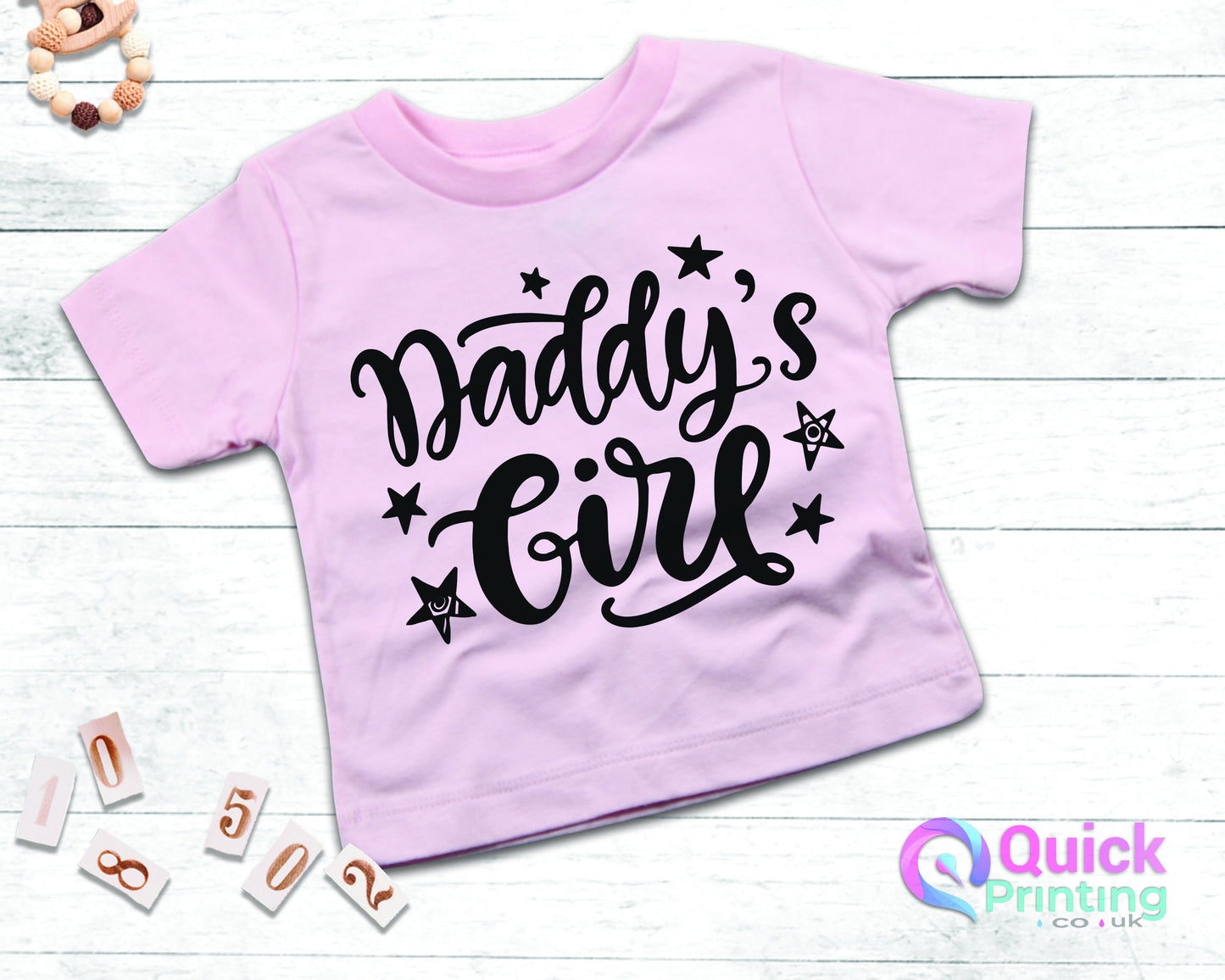 Personalized Daddy's Girl T-Shirt: Girls Top, Baby Bodysuit