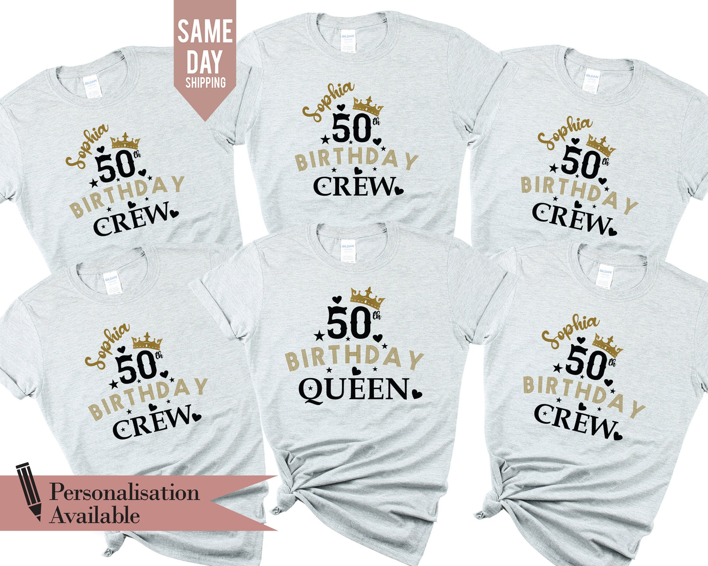 Custom Birthday Queen And Crew Tee Shirt, 1975 Group Shirts, Personalized 50th Birthday Queen T Shirt,40th Birthday Queen Your Name On Shirt
