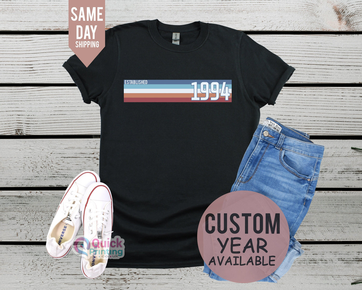 Established 2006, 1984, 1974 Mens 30th Birthday T-Shirt, Custom Birthday tshirt, personalised Birthday Gift 2024, Vintage Est 1994 Shirt