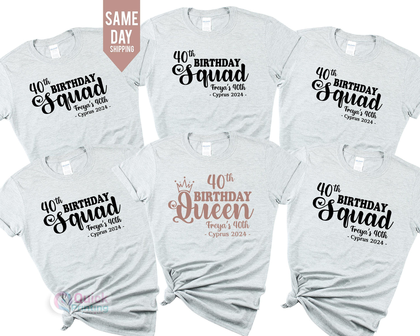 50th Birthday Queen, girls 50th birthday shirt 2025, Birthday Squad Personalised Matching shirt's, Party Tees, Birthday Trip Celebration Tee