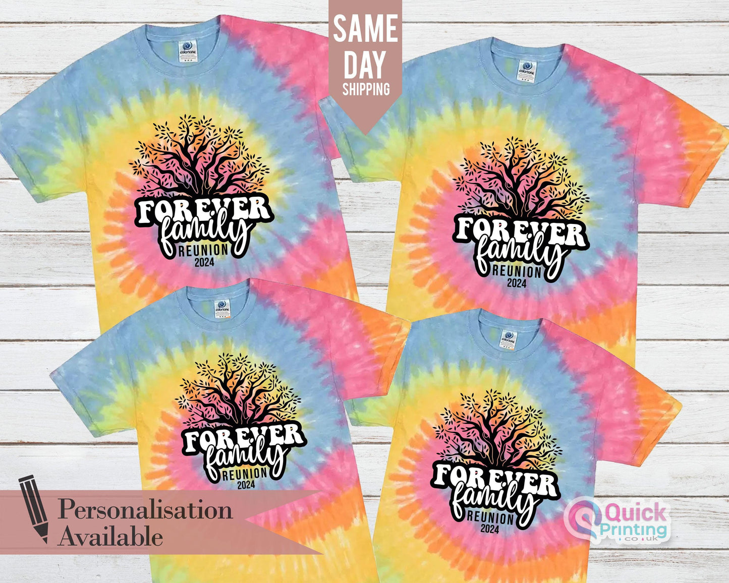Forever family Tie Dye shirt, Family Tree Shirt, Custom Family Reunion Shirt, Family Name Matching Shirt, Personalized Family Reunion Shirt