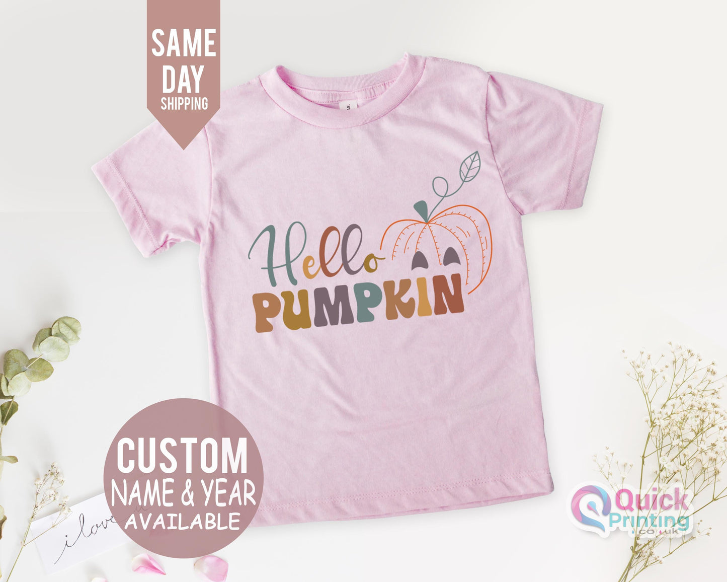 Hello Pumpkin Thanksgiving T-shirt: Fall Kids Tee