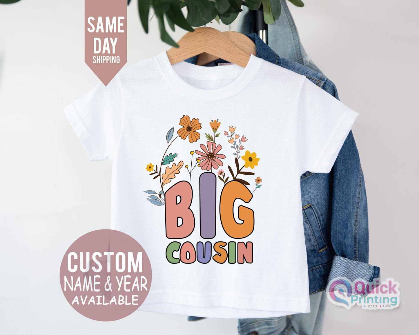 Big Cousin Floral Shirt: Matching Kids Cotton Tee