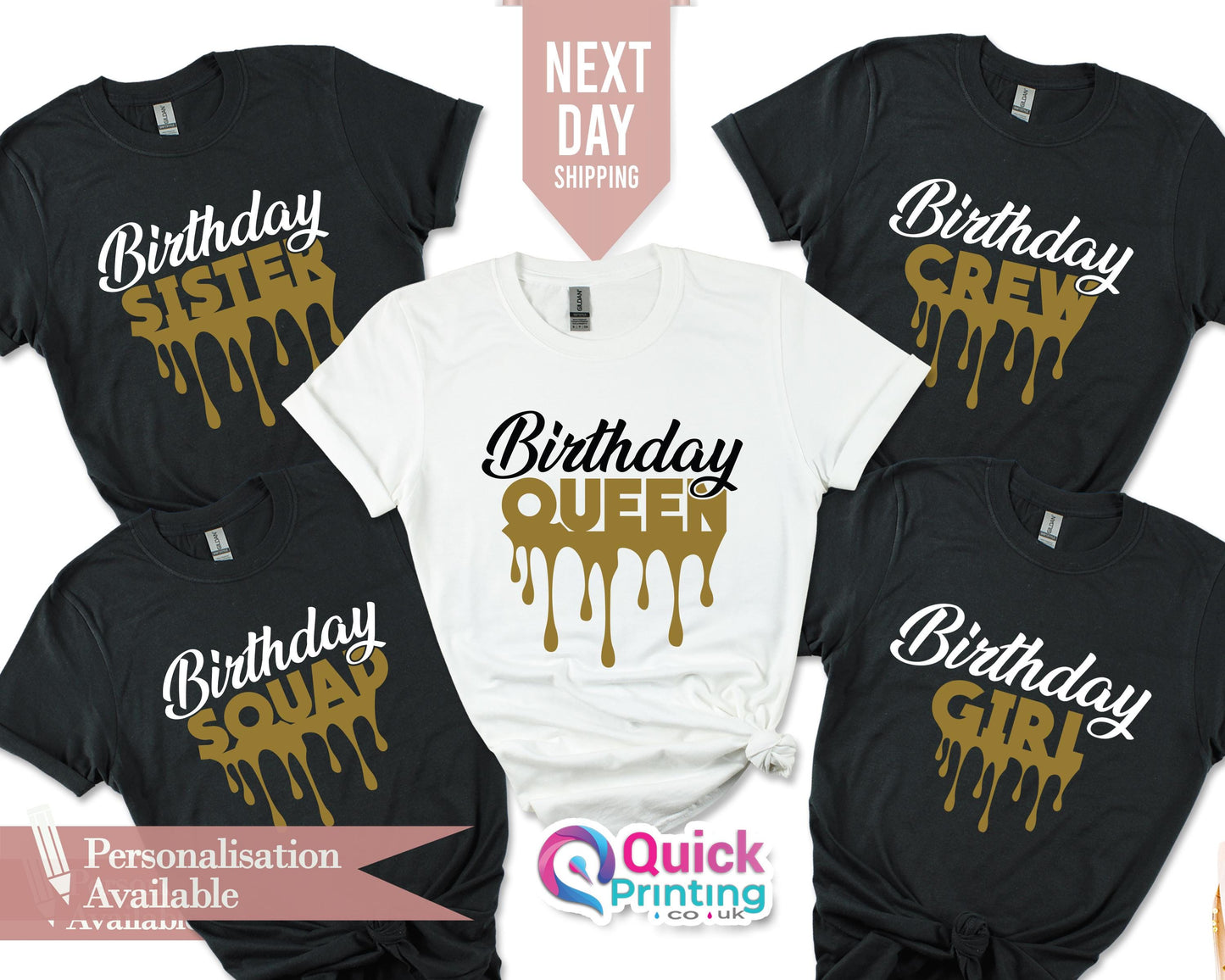 Birthday Queen T-Shirt: Matching Party Squad Shirts