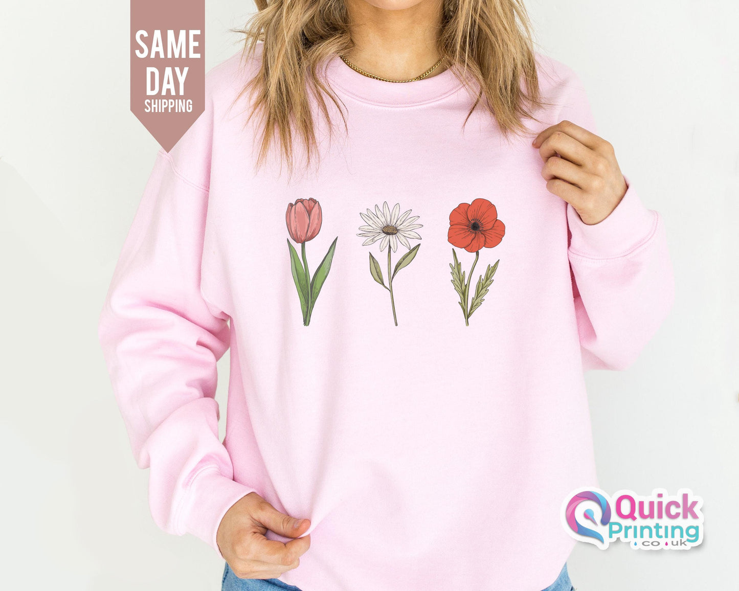 wildflower sweatshirt, Flower Printed Floral Shirts, Happy Mothers Day Shirt, Floral Sweatshirt For Women, Floral Sweatshirt for Women 2024