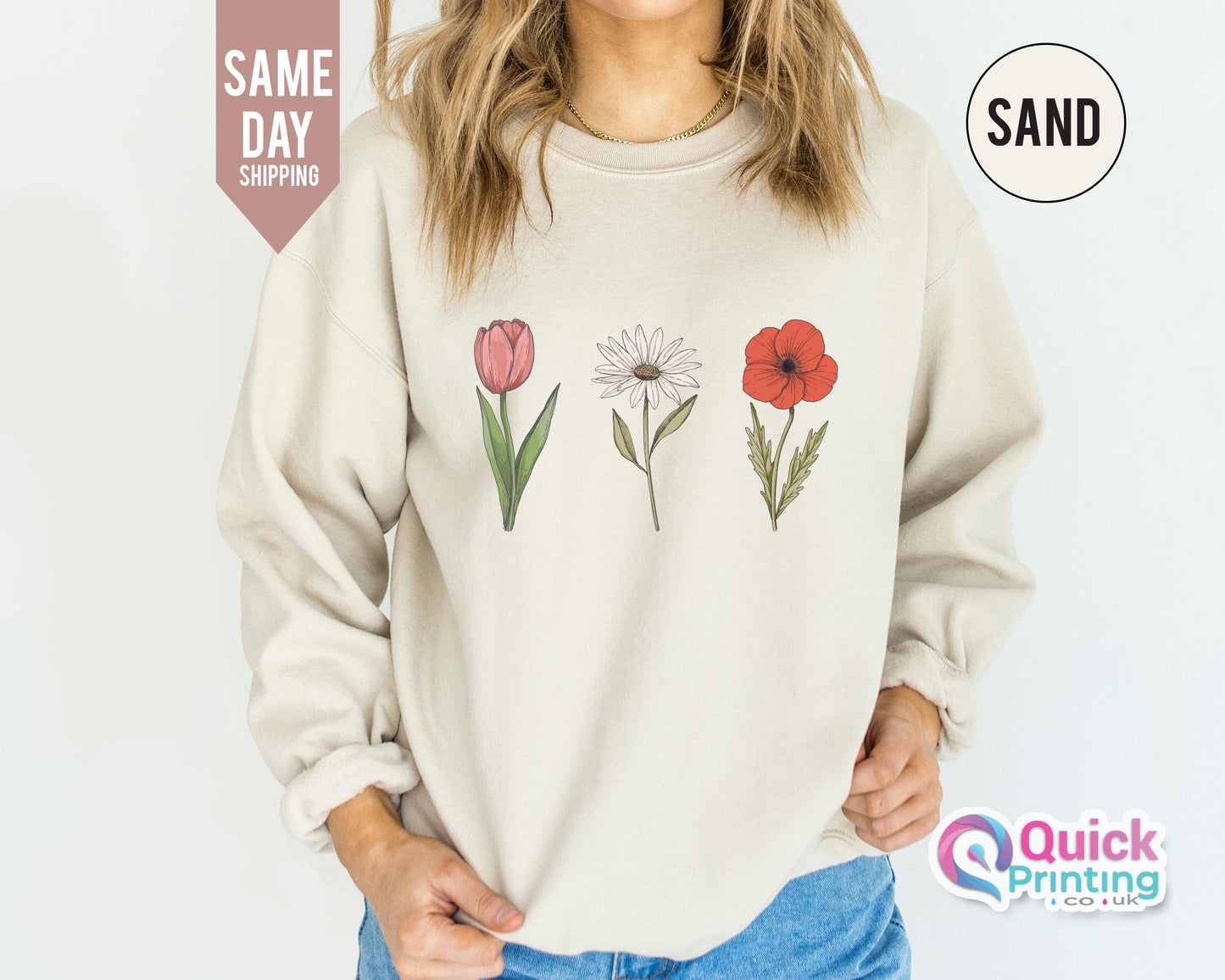 wildflower sweatshirt, Flower Printed Floral Shirts, Happy Mothers Day Shirt, Floral Sweatshirt For Women, Floral Sweatshirt for Women 2024