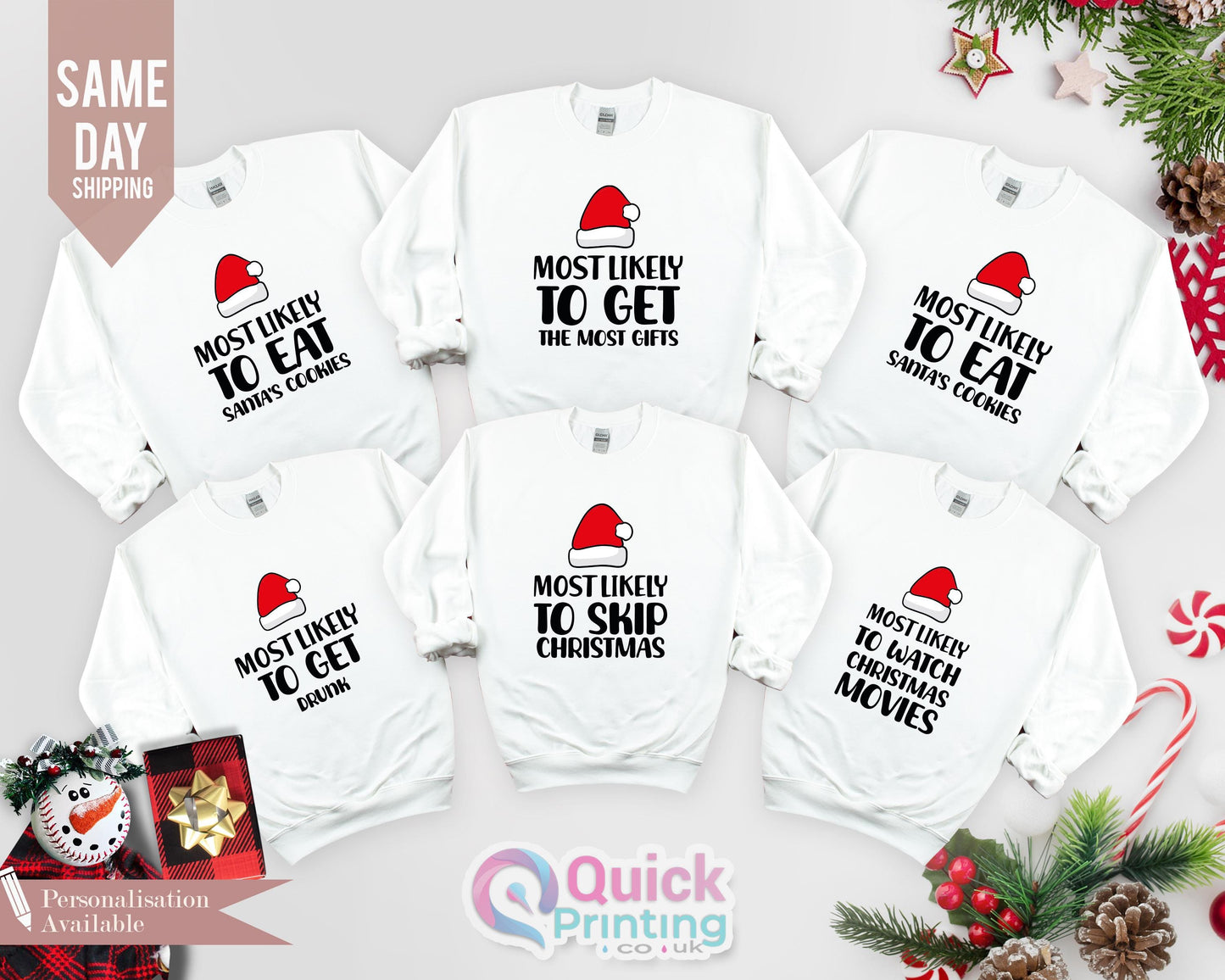 Most Likely To Sweatshirt, Family Matching Christmas Sweatshirt, Funny Christmas Family Jumper, Matching Christmas Tee, Most likely to Xmas