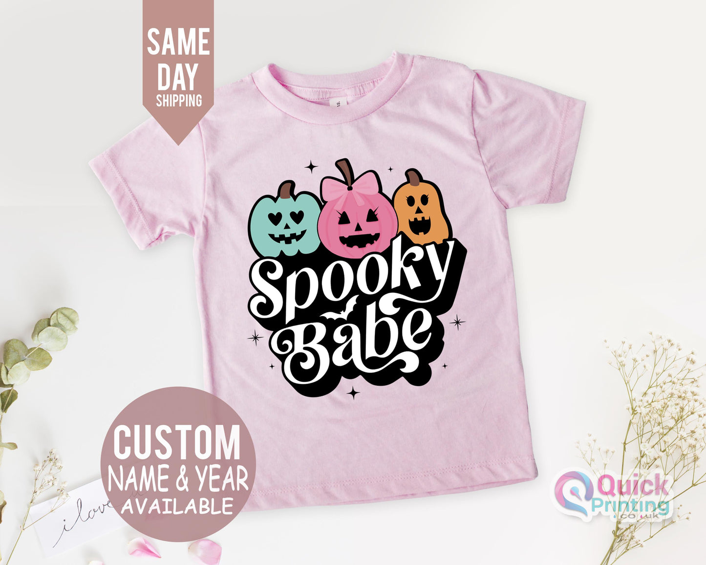 Spooky Babe Toddler Shirt, Toddler Youth Fall Tee, Toddler & Youth Natural T-Shirt, Trick Or Treat Tshirt, Baby Bodysuit, Spooky Babe Girls