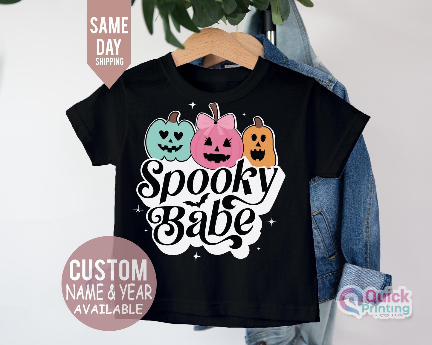 Spooky Babe Toddler Shirt, Toddler Youth Fall Tee, Toddler & Youth Natural T-Shirt, Trick Or Treat Tshirt, Baby Bodysuit, Spooky Babe Girls